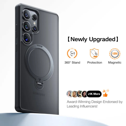 Husa pentru Samsung Galaxy S25 Ultra - Torras Ostand Spin Series - Black [4]