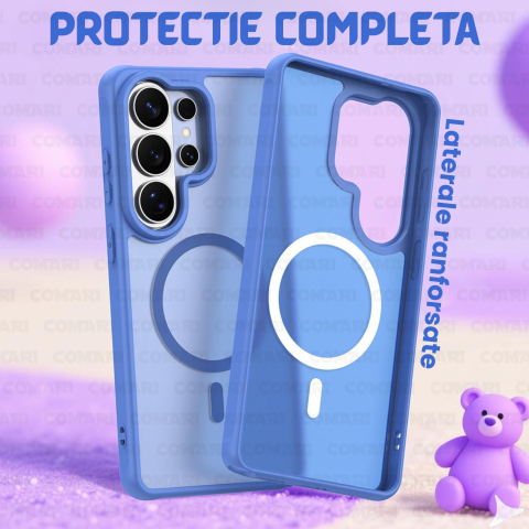 Husa pentru Samsung Galaxy S26 Ultra Comari® Pulse, compatibila MagSafe, protectie avansata, laterale ranforsate, finisaj mat translucid antiamprenta, Albastru Deschis [4]