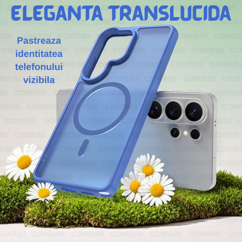 Husa pentru Samsung Galaxy S26 Ultra Comari® Pulse, compatibila MagSafe, protectie avansata, laterale ranforsate, finisaj mat translucid antiamprenta, Albastru Deschis [2]