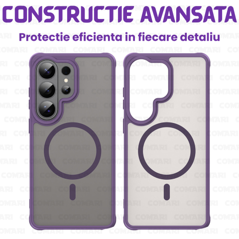 Husa pentru Samsung Galaxy S26 Ultra Comari® Pulse, compatibila MagSafe, protectie avansata, laterale ranforsate, finisaj mat translucid antiamprenta, Mov [1]