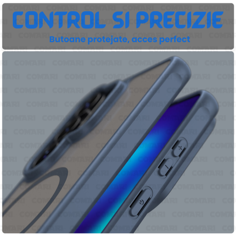 Husa pentru Samsung Galaxy S26 Ultra Comari® Pulse, compatibila MagSafe, protectie avansata, laterale ranforsate, finisaj mat translucid antiamprenta, Albastru Marin [3]