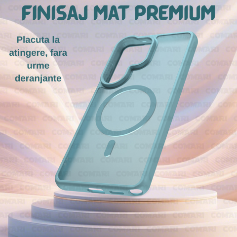 Husa pentru Samsung Galaxy S26 Ultra Comari® Pulse, compatibila MagSafe, protectie avansata, laterale ranforsate, finisaj mat translucid antiamprenta, Verde Menta [3]