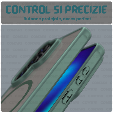 Husa pentru Samsung Galaxy S26 Ultra Comari® Pulse, compatibila MagSafe, protectie avansata, laterale ranforsate, finisaj mat translucid antiamprenta, Verde [2]