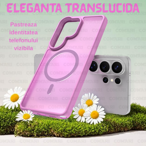 Husa pentru Samsung Galaxy S26 Ultra Comari® Pulse, compatibila MagSafe, protectie avansata, laterale ranforsate, finisaj mat translucid antiamprenta, Roz [2]
