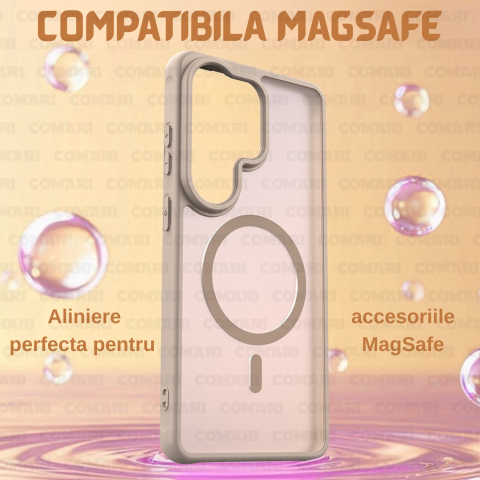 Husa pentru Samsung Galaxy S26 Ultra Comari® Pulse, compatibila MagSafe, protectie avansata, laterale ranforsate, finisaj mat translucid antiamprenta, Auriu [1]