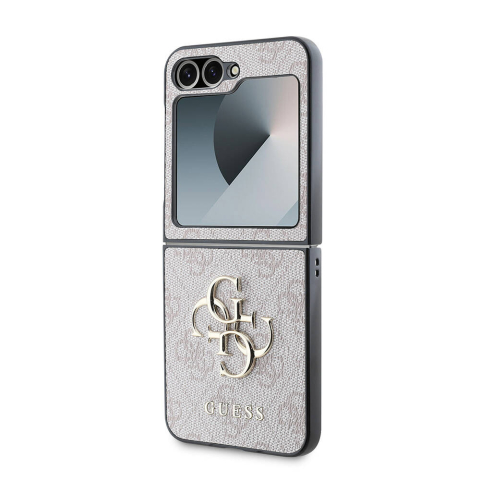 Husa pentru Samsung Galaxy Z Flip6 - Guess Leather 4G Metal Logo  - Brown [5]