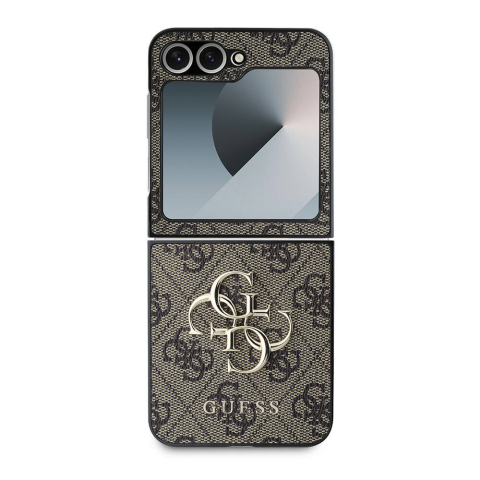Husa pentru Samsung Galaxy Z Flip6 - Guess Leather 4G Metal Logo  - Brown [1]