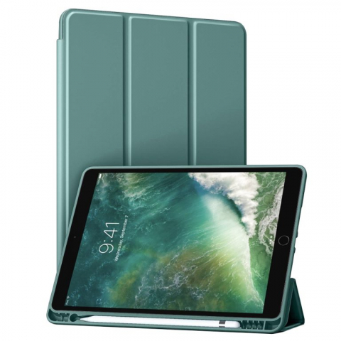Huse Tablete - Husa pentru tableta iPad Air (2019) 10.5 inch, iPad Pro (2017) 10.5 inch - Techsuit - Flex Trifold Pen - Green