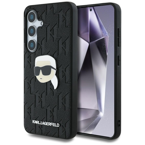 Huse & Folii Telefoane - Husa Samsung Galaxy S25 - Karl Lagerfeld Hardcase Monogram Leather  - Karl Head Pin