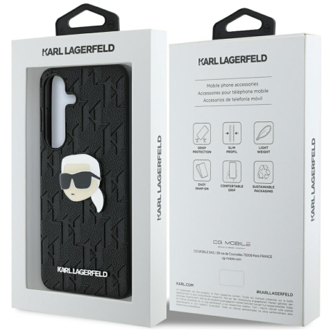 Husa Samsung Galaxy S25 - Karl Lagerfeld Hardcase Monogram Leather  - Karl Head Pin [6]