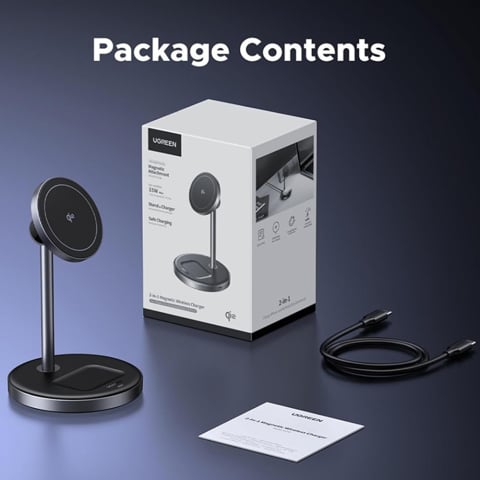Incarcator fara Fir 2 in 1, 20W, 3A, USB-C, Qi2 - Ugreen W710 (45382) - Black [6]
