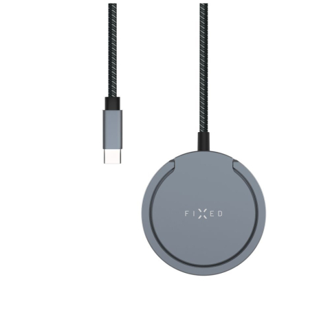 Incarcator Magnetic cu Cablu si Suport, Qi2, 1.2m - Fixed (FIXMPADP-GR) - Gray [2]