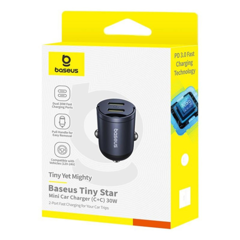 Incarcator Masina, Type-C, 30W, Fast Charge - Baseus (C00035001121-03) - Black [4]