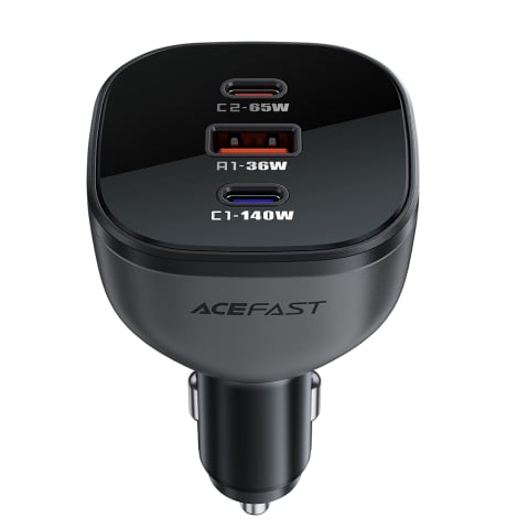 Incarcatoare Auto - Incarcator pentru Masina 2x USB-C, 165W, Fast Charging, Temperature Control - Acefast (B14) - Black
