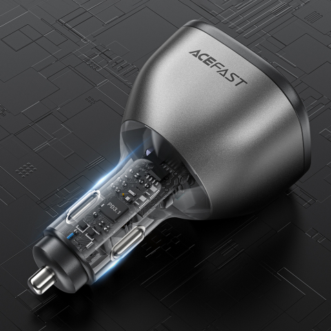 Incarcator pentru Masina 2x USB-C, 165W, Fast Charging, Temperature Control - Acefast (B14) - Black [4]