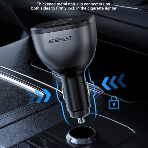 Incarcator pentru Masina 2x USB-C, 165W, Fast Charging, Temperature Control - Acefast (B14) - Black [5]