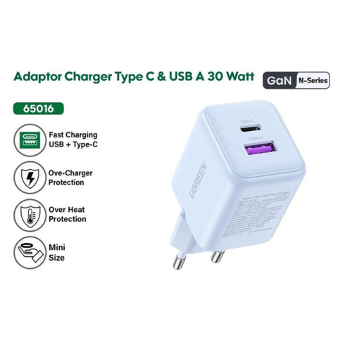 Incarcator USB, Type-C, GaN Fast Charger, 30W, QC3.0 - Ugreen X516 (65015) - White [1]