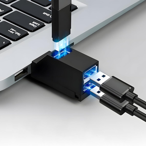 Mini hub USB la 2x USB 2.0, 1x USB 3.0 - Techsuit EchoLink 3 in 1 (H11) - Black [2]