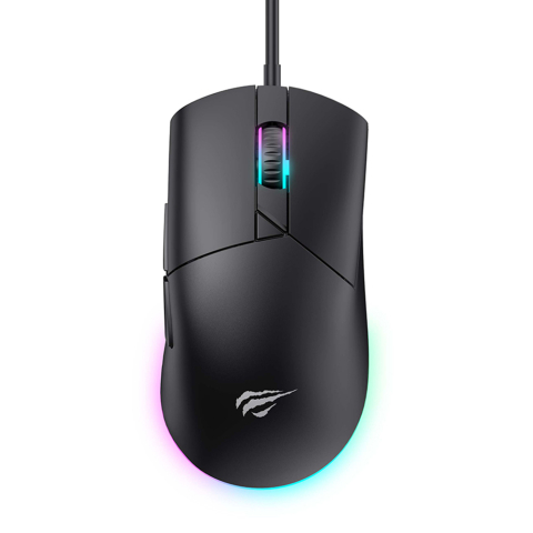 PC, Periferice & Componente - Mouse cu Fir pentru Gaming 1200/2400/3200/4800/6400/8000DPI, 1.6m, 5V - Havit (MS1038) - Black