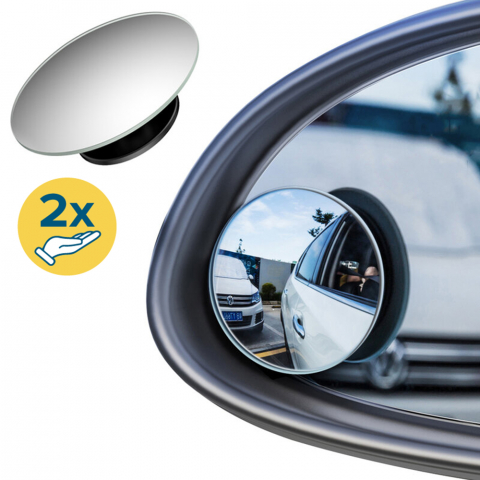 Accesorii Auto - Oglinda Unghi Mort Rotunda (set 2) - Techsuit Fullview Blind Spot - Black