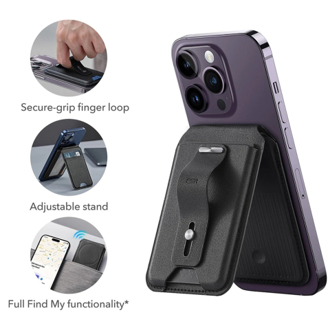 Portofel din piele eco, suport MagSafe cu RFID tech ESR Geo, maro [3]