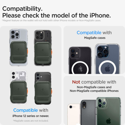 Portofel Universal pentru Telefon cu 2 Compartimente - Spigen Lock Fit Magsafe - Military Green [6]
