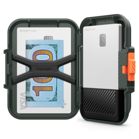 Portofel Universal pentru Telefon cu 2 Compartimente - Spigen Lock Fit Magsafe - Military Green [2]