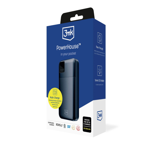 Power Bank, 2x USB-A, 1x USB-C, 20.000mAh, 22.5W - 3mk PowerHouse - Black [11]
