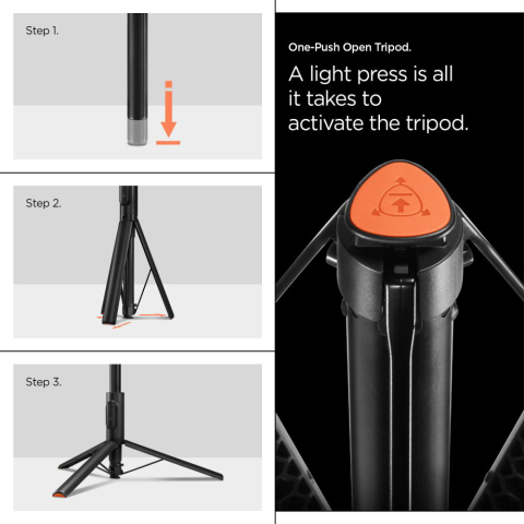 Selfie Stick Bluetooth cu Telecomanda- Spigen (S541W) - Black [16]