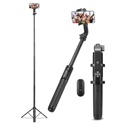 Suporturi Selfie Stick - Selfie Stick pentru cu Surub 1/4 Telefon si GoPro - Spigen (S560W) - Black