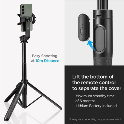 Selfie Stick pentru cu Surub 1/4 Telefon si GoPro - Spigen (S560W) - Black [6]