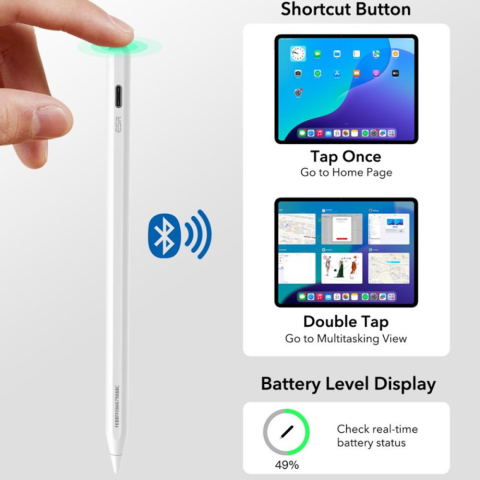 Stylus Pen pentru Tableta, Type-C, Palm Rejection, Tilt Pressure Sense  - ESR Geo (6C00602) - White [2]