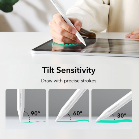 Stylus Pen pentru Tableta, Type-C, Palm Rejection, Tilt Pressure Sense  - ESR Geo (6C00602) - White [3]