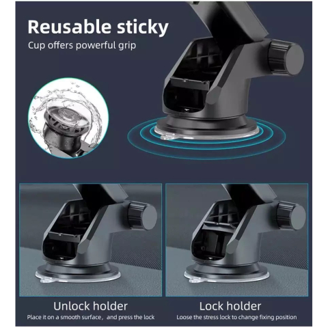 Suport Auto Bord / Parbriz - Techsuit Gravity Grip (S113) - Black [4]