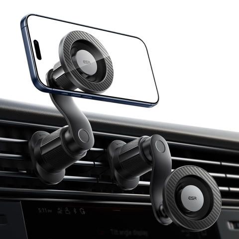 Suporturi - Suport Masina, Magnetic, Prindere Grila de Ventilatie, 360° - ESR OmniLock (2B52301) - Black/Carbon Fiber