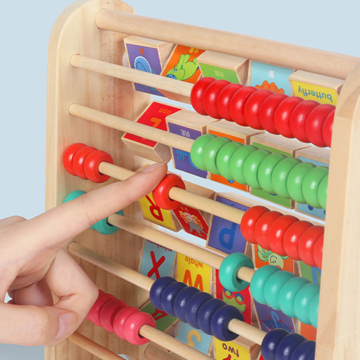 Alfabetar si Abac din Lemn 2 in 1 in limba Engleza, multicolor [3]
