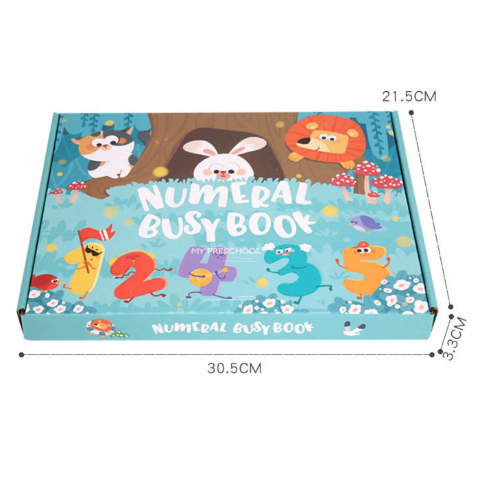 Carte educativa cu stickere reutilizabile Busy Book Preschool- Numere, 10 pagini [6]