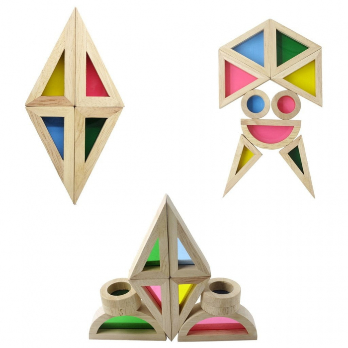 Cuburi senzoriale Kaleidoscop Rainbow, 24 piese [4]