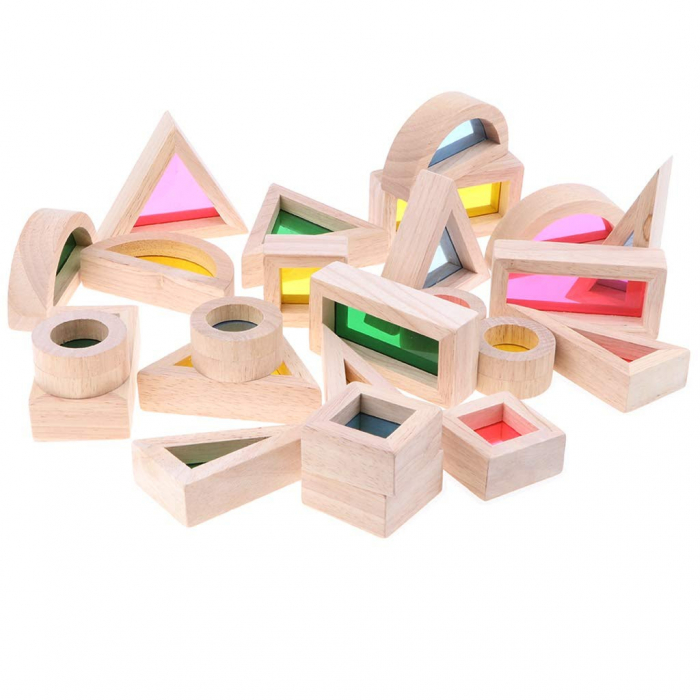 Cuburi senzoriale Kaleidoscop Rainbow, 24 piese [3]
