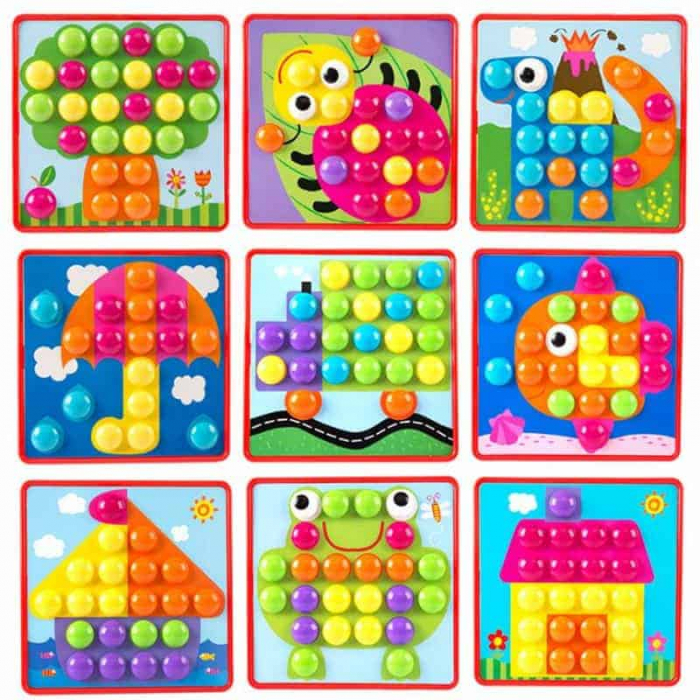Joc creativ mozaic Button idea, 12 cartonase, 46 de butoni [6]