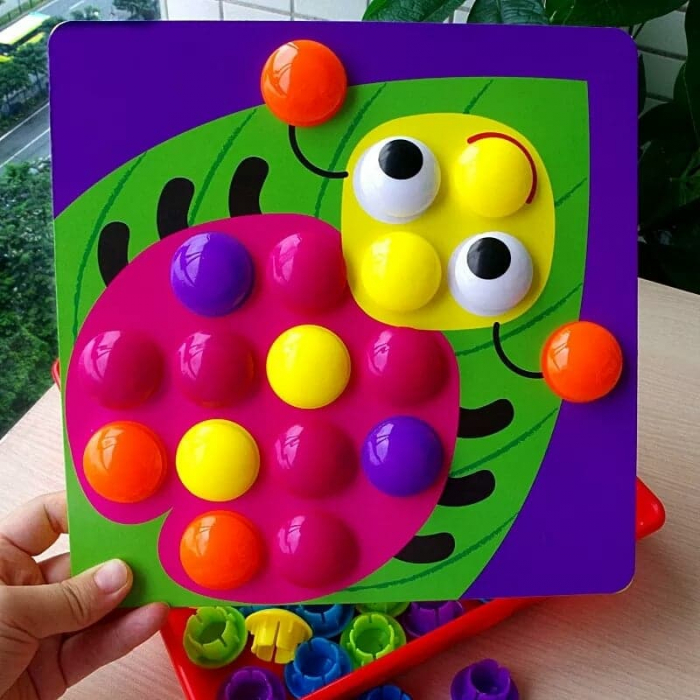 Joc creativ mozaic Button idea, 12 cartonase, 46 de butoni [4]