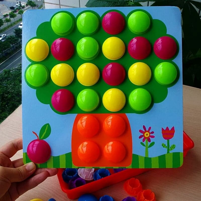 Joc creativ mozaic Button idea, 12 cartonase, 46 de butoni [2]