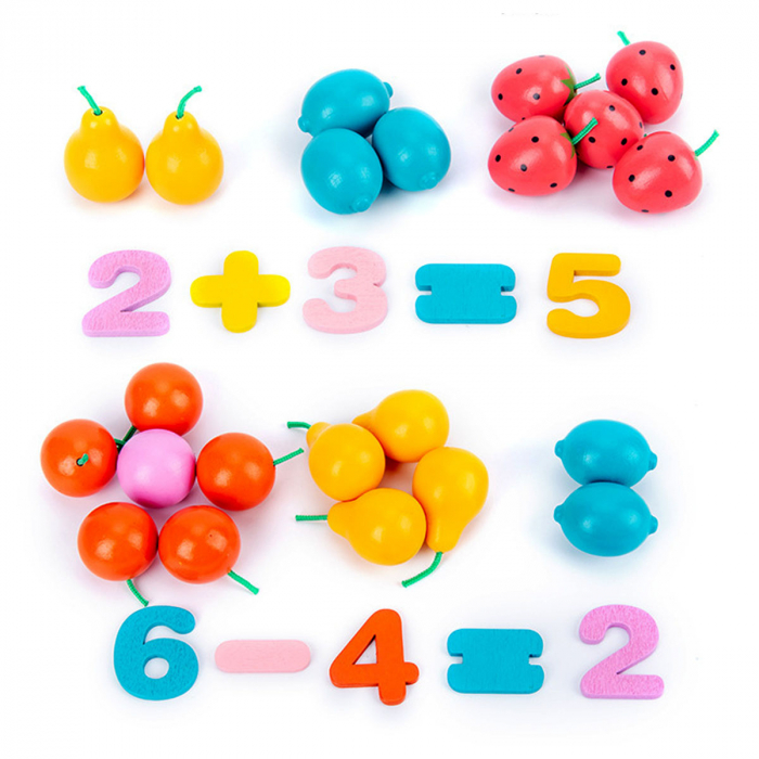 Joc Educational Montessori Clasificare Fructe si Culori, 78 Piese, multicolor [4]