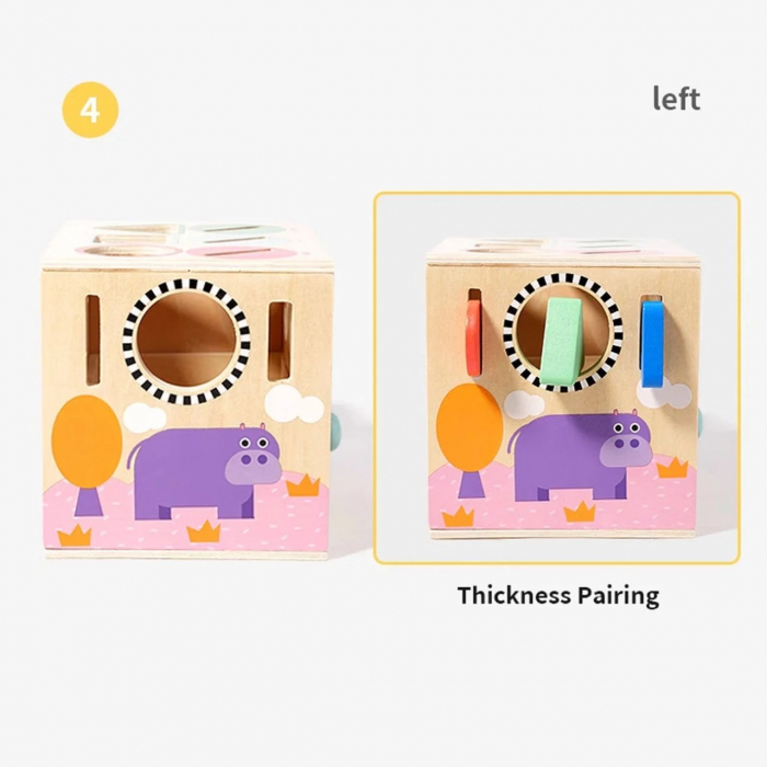 Joc educativ Montessori 3 in 1 – Sortator, Sertare si Cilindru, multicolor [6]