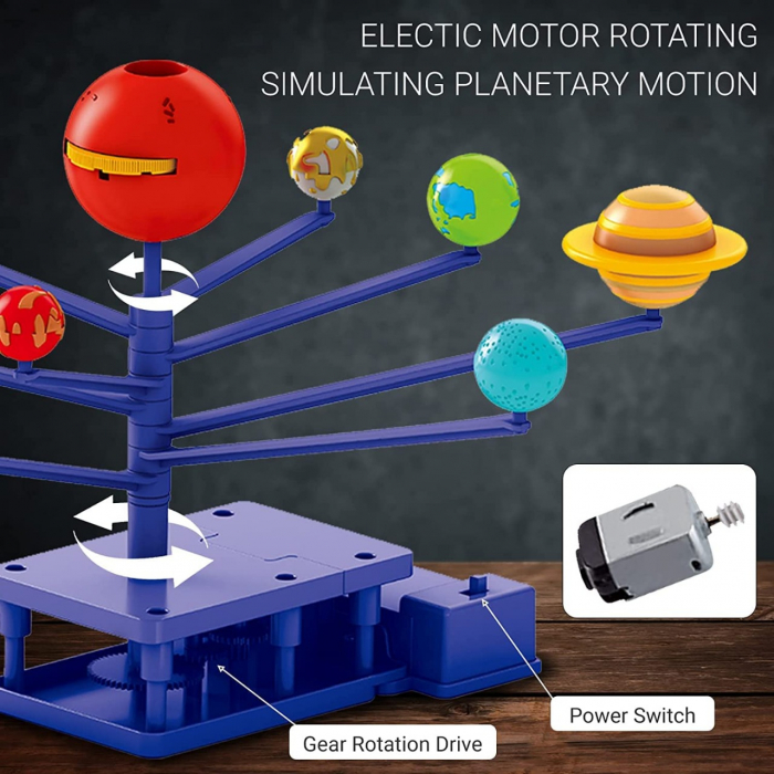 Joc educativ Sistemul Solar cu proiectii DIY Kit, STEM, multicolor [4]