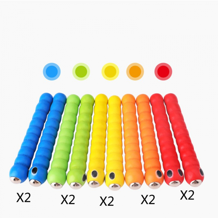 Joc pescuit magnetic Prinde Viermisorii din Capsuna, multicolor [3]