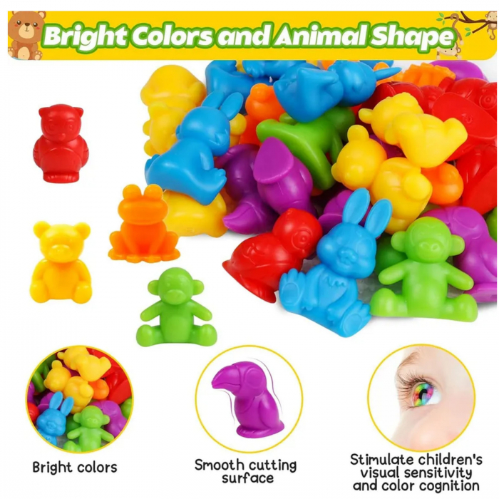Joc sortare, clasificare culori si numarat Animale, 44 piese, multicolor [2]