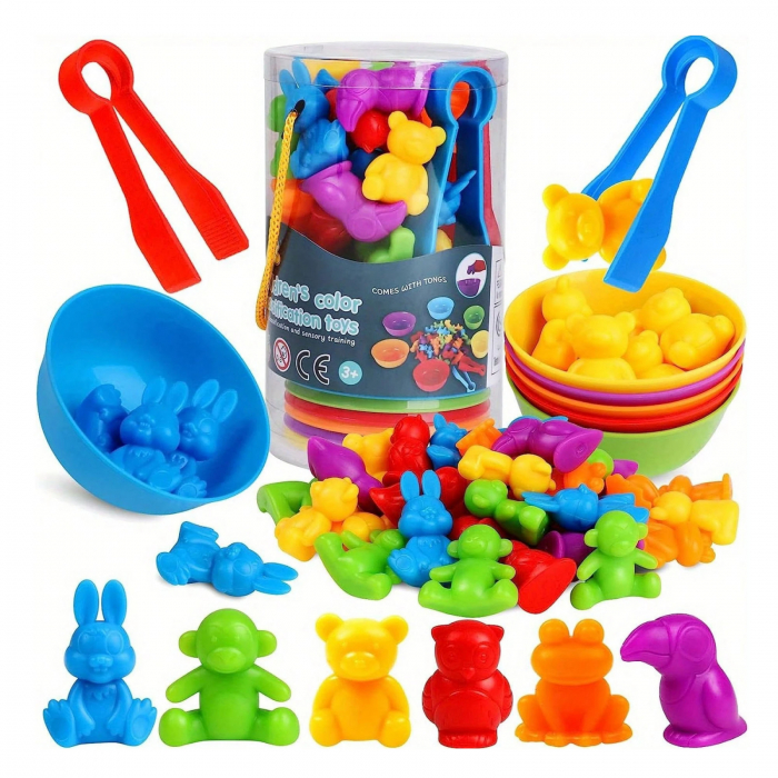 Joc sortare, clasificare culori si numarat Animale, 44 piese, multicolor [1]
