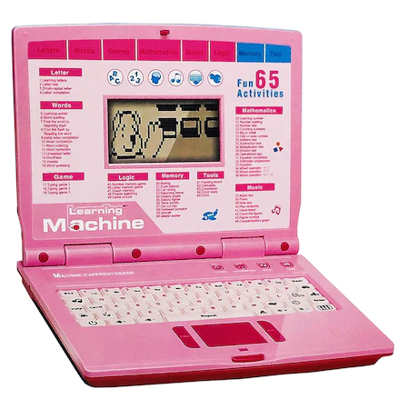 Laptop interactiv cu mouse, 65 functii, limba engleza, roz [1]