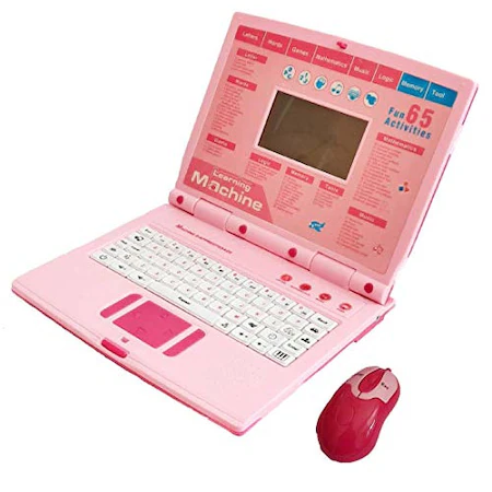 Laptop interactiv cu mouse, 65 functii, limba engleza, roz [4]